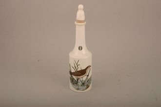 Portmeirion Birds of Britain - Backstamp 1 - Old Oil Bottle + Stopper Sedge Warbler - Ceramic Lid 9"