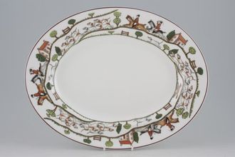 Sell Crown Staffordshire Hunting Scene Oval Platter 14"