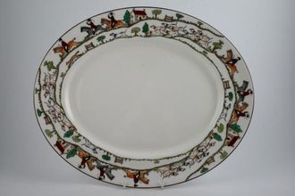 Sell Crown Staffordshire Hunting Scene Oval Platter 15 7/8"