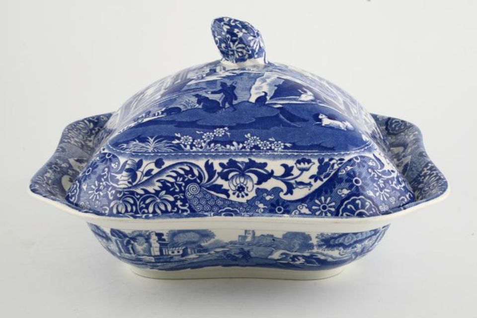 Spode Blue Italian (Copeland Spode) Vegetable Tureen with Lid Square