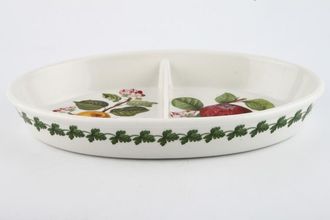 Portmeirion Pomona - Older Backstamps Serving Dish Oval - Divided - The Ingestrie Pippin - The Hoary Morning Apple 11 3/8" x 7"