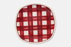 T G Green Patio Gingham - Red Breakfast / Lunch Plate Square 9 1/4" thumb 1