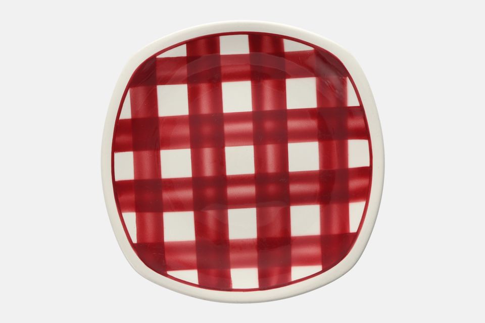 T G Green Patio Gingham - Red Breakfast / Lunch Plate Square 9 1/4"