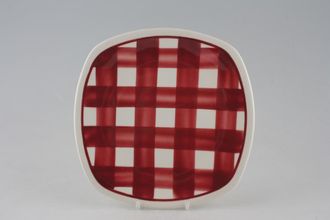 T G Green Patio Gingham - Red Salad/Dessert Plate Square 8 1/4"