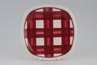 T G Green Patio Gingham - Red Tea / Side Plate Square 6 1/4"