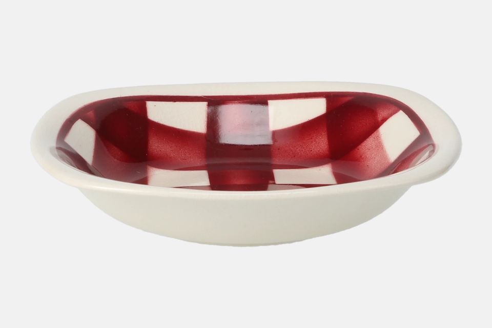 T G Green Patio Gingham - Red Fruit Saucer Square 5 1/2"