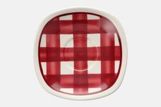 T G Green Patio Gingham - Red Tea Saucer Square 5 7/8" thumb 1