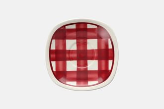 T G Green Patio Gingham - Red Tea Saucer Square 5 7/8"