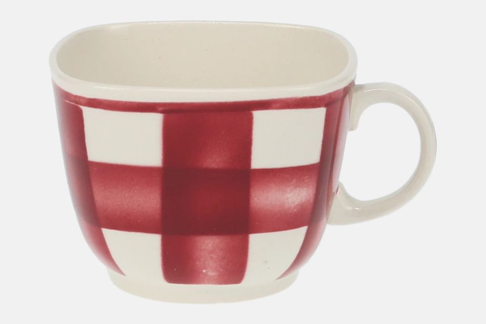 T G Green Patio Gingham - Red Coffee Cup Square 2 5/8" x 2"