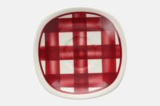 T G Green Patio Gingham - Red Coffee Saucer Square 5" thumb 1
