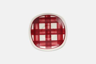 T G Green Patio Gingham - Red Coffee Saucer Square 5"