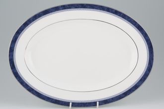 Royal Doulton Blue Marble Oval Platter St.Andrews Backstamp 14 1/2"