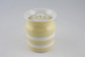T G Green Cornishware - Yellow and White - Backstamp 1 - 1920's - 1967 Storage Jar + Lid