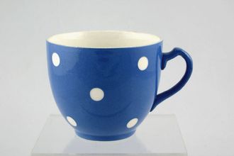 T G Green Blue Domino Teacup Blue Handle 3 1/4" x 2 7/8"