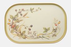 Marks & Spencer Harvest Serving Tray Thick brown border amd brown trim 17 1/2" x 11 1/2" thumb 1