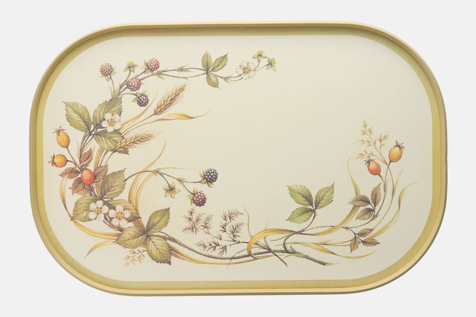 Marks & Spencer Harvest Serving Tray Thick brown border amd brown trim 17 1/2" x 11 1/2"
