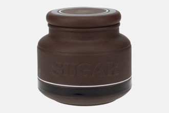 Hornsea Contrast Storage Jar + Lid Ceramic Lid - Embossed Sugar on jar 4" x 4 1/4"