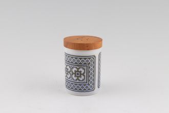 Hornsea Tapestry Pepper Pot Wooden lid 1 3/4" x 2 3/8"
