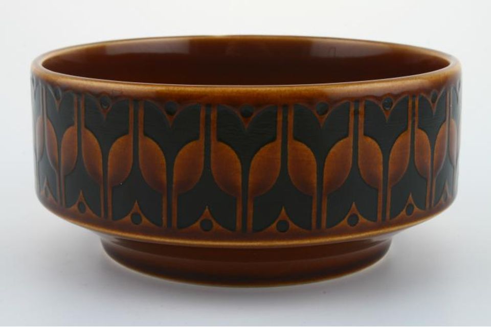 Hornsea Heirloom - Brown Soup / Cereal Bowl Straight Sides/ Pattern on Outside 5"