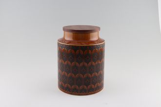 Sell Hornsea Heirloom - Brown Storage Jar + Lid Size represents height. Plain 8"