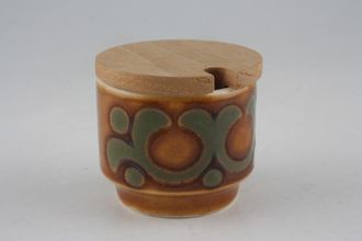Hornsea Bronte Mustard Pot + Lid Wooden lid 1 7/8" x 1 5/8"