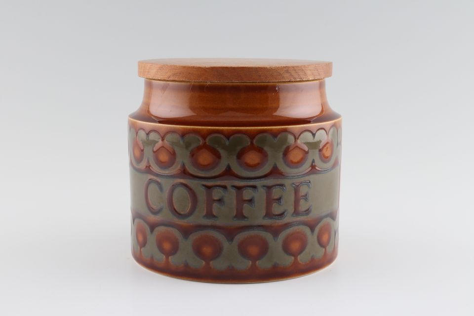 Hornsea Bronte Storage Jar + Lid Size represents height. Coffee 4"