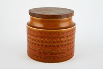 Hornsea Saffron Storage Jar + Lid Size represents height. Sugar 4"