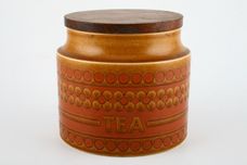 Hornsea Saffron Storage Jar + Lid Size represents height. Tea 4" thumb 1