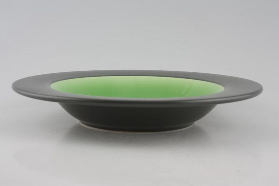 BHS Graphite - Green Rimmed Bowl 8 7/8"