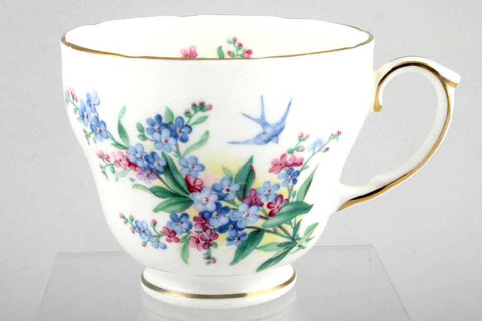 Duchess Forget - Me - Not Teacup With bird 3 1/2" x 2 7/8"