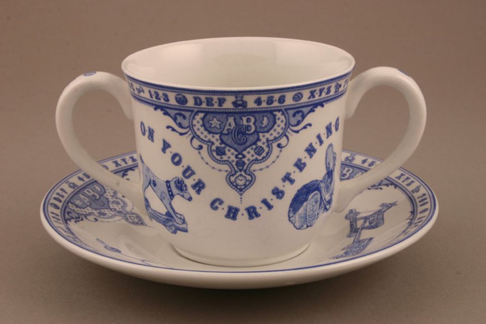 Spode Edwardian Childhood - Blue Tea Saucer For Christening Cup 5 3/4"
