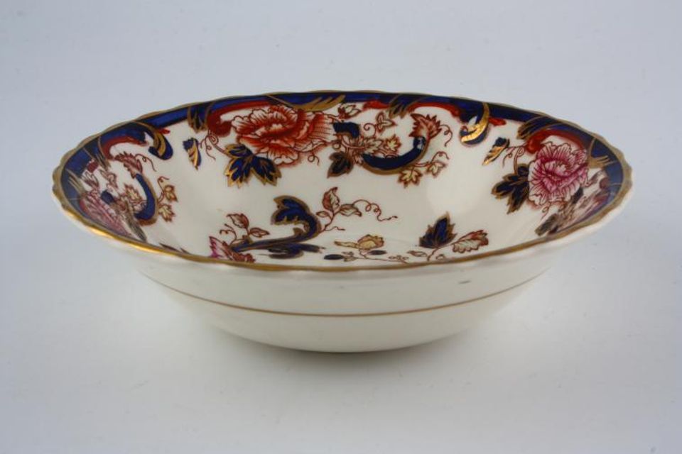 Masons Mandalay - Blue Soup / Cereal Bowl Gold Line on Outside 6 1/8"