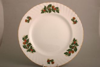 Sell Queens Yuletide Dinner Plate Plain Gold Rim And Short Sprigs Of Holly - Rosina Backstamp 10 3/4"