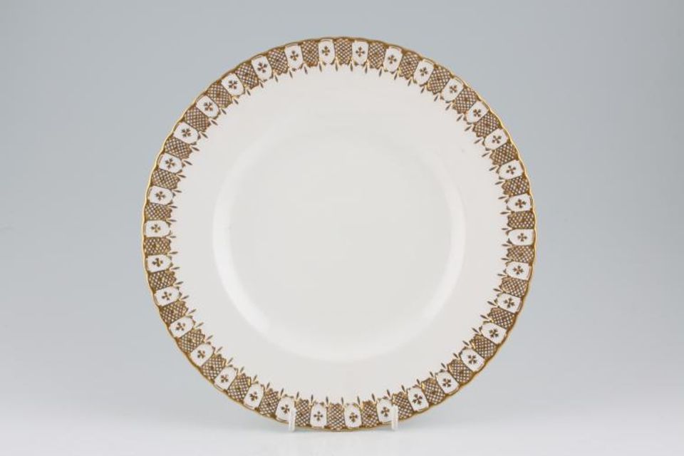 Royal Crown Derby Heraldic - White and Gold Trim Dinner Plate 10 3/8"