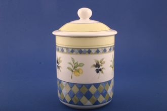 Royal Doulton Carmina - T.C.1277 Storage Jar + Lid Size represents height without lid. 5 1/2"