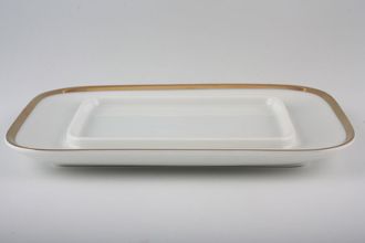Thomas Medaillon Gold Band - White with Thick Gold Line Butter Dish Base Only