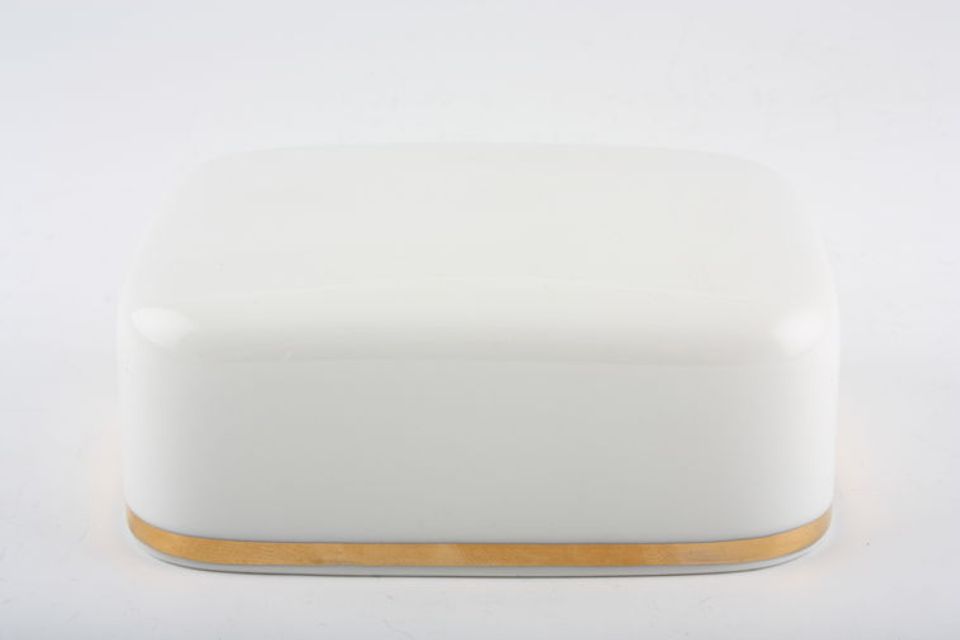 Thomas Medaillon Gold Band - White with Thick Gold Line Butter Dish Lid Only