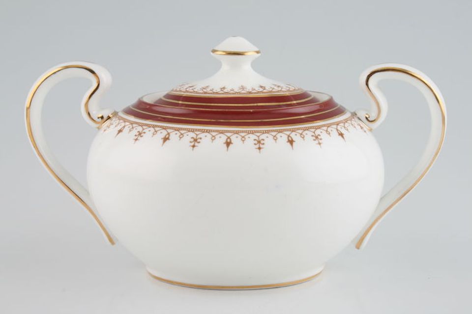 Aynsley Durham - Red 1646 - Straight Edge Sugar Bowl - Lidded (Tea) 2 handles