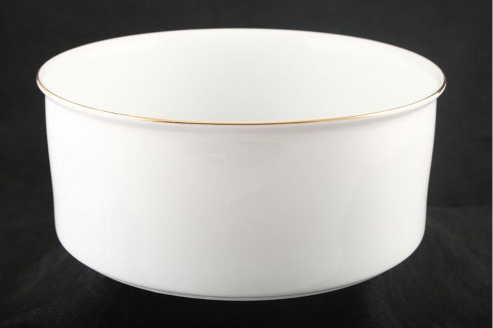 Thomas Medaillon Gold Band - White with Thin Gold Line Serving Bowl 7 1/2"