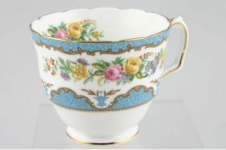 Crown Staffordshire Tunis - Blue Teacup Gold on Rim, Handle and Foot 3 1/4" x 2 3/4"