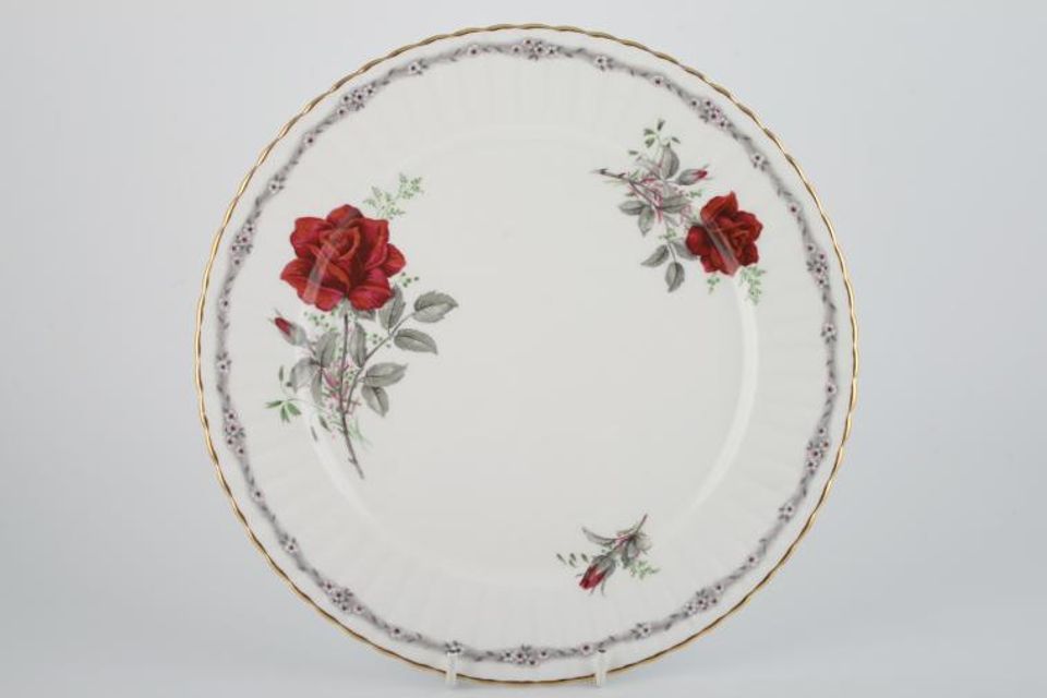 Royal Stafford Roses To Remember - Red Dinner Plate Fluted Rim 10 1/4"