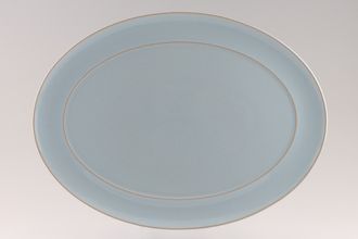 Denby Blue Linen Oval Platter 14 3/4"