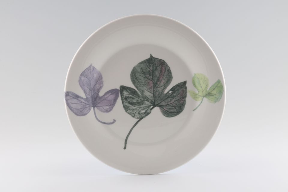 Portmeirion Seasons Collection - Leaves Salad/Dessert Plate 3 Leaves - white 8 5/8"