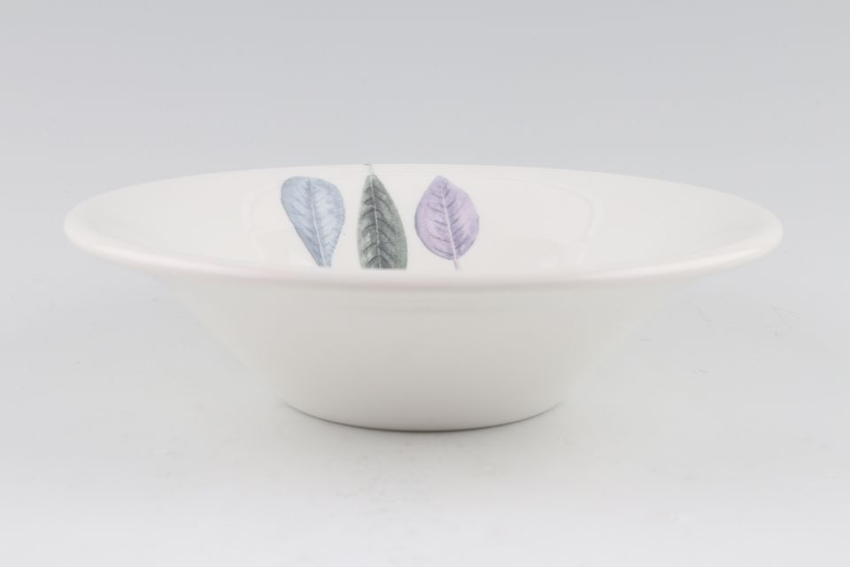 Portmeirion Seasons Collection - Leaves Soup / Cereal Bowl White 6 3/4"