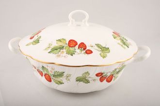 Sell Queens Virginia Strawberry - Gold Edge - Swirl Embossed Vegetable Tureen with Lid