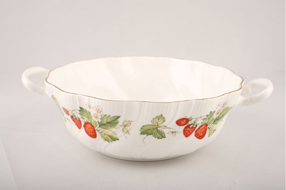Queens Virginia Strawberry - Gold Edge - Swirl Embossed Vegetable Tureen Base Only