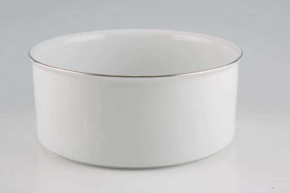 Thomas Medaillon Platinum Band - White with Thin Silver Line Serving Bowl 8 1/4"