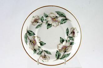 Sell Crown Staffordshire Christmas Roses - Plain Edge Coffee Saucer Black Backstamp - For Cans 4 1/2"