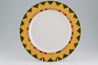 Royal Doulton Japora - T.C.1269 Dinner Plate Yellow rim with green triangles 11"