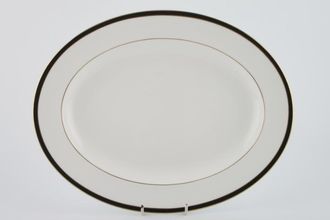 Minton Saturn - Black Oval Platter 13 3/4"